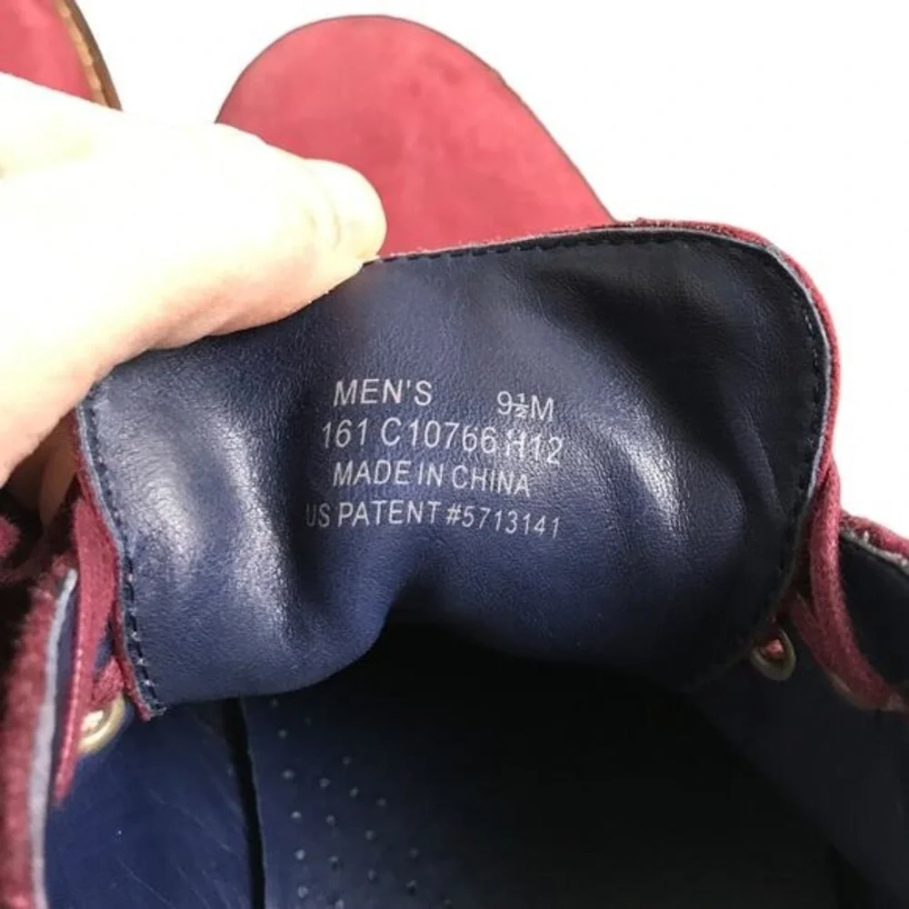 Cole Haan Nike Air‎ Mens 9.5 Maroon Suede 2 Tone Leather Oxford Lace Up Shoes